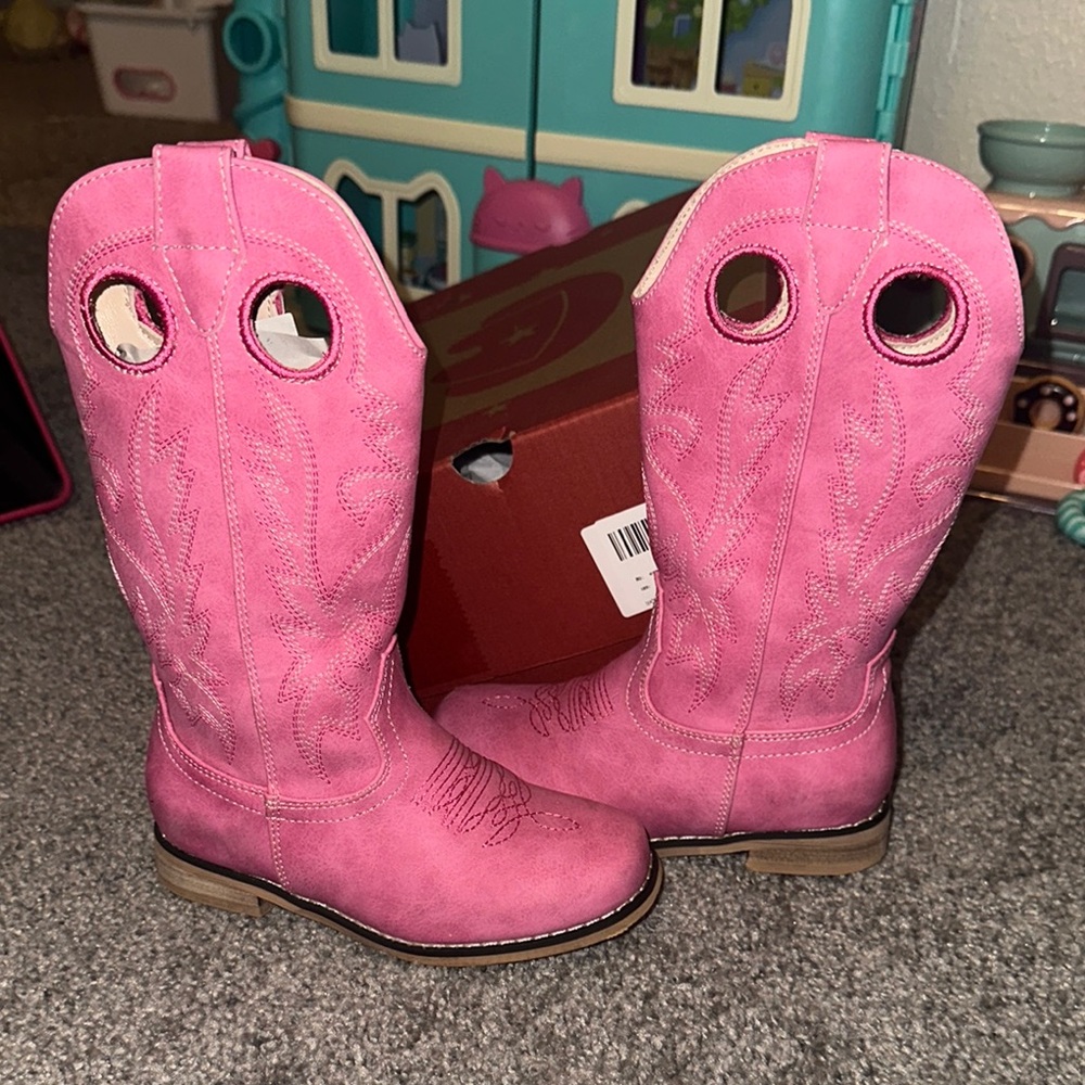 Pink Kids Cowboy Boots